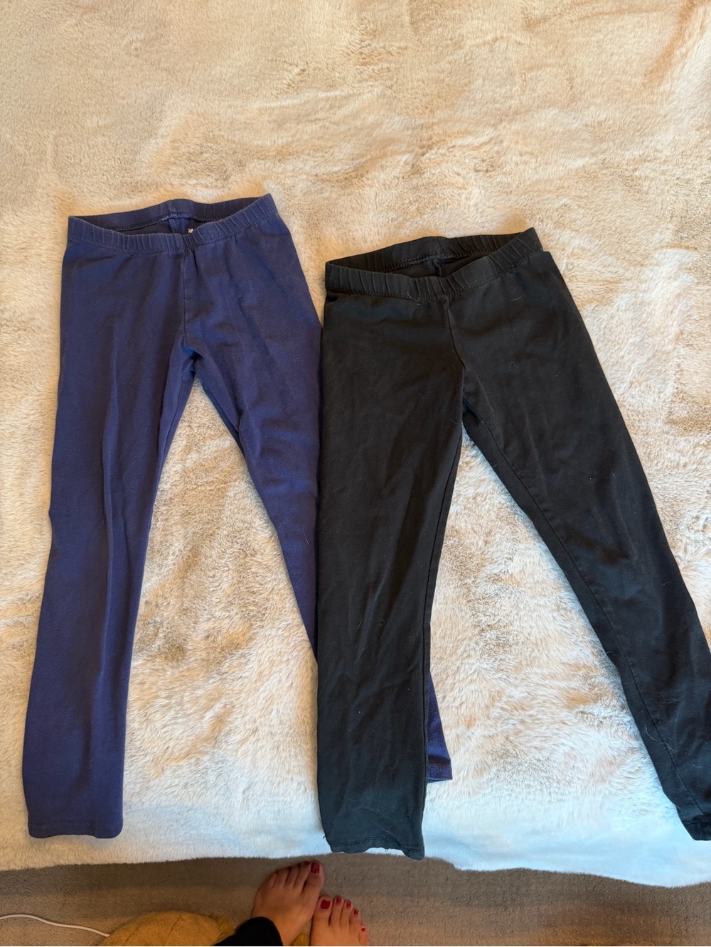 Cat & Jack Navy and Black Girls' Stretch Leggings - 2 Pack